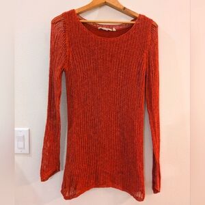 Soft Surroundings orange linen blend top size medium